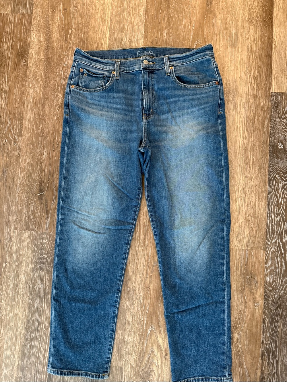 Etica Blue Cropped Ankle Jeans - Faded Indigo Wash